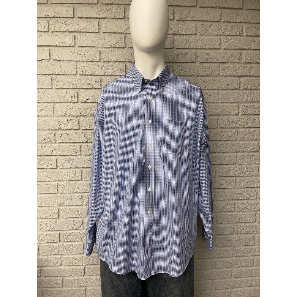 Brooks Brothers Men's Non-Iron Long Sleeve Button Down Plaid Shirt Size XL